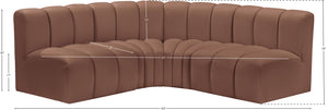 Arc Cognac Vegan Leather Modular Sofa 101Cognac-S4B Meridian Furniture