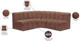 Arc Cognac Vegan Leather Modular Sofa 101Cognac-S4B Meridian Furniture