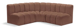 Arc Cognac Vegan Leather Modular Sofa 101Cognac-S4B Meridian Furniture