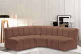 Arc Cognac Vegan Leather Modular Sofa 101Cognac-S4B Meridian Furniture