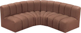 Arc Cognac Vegan Leather Modular Sofa 101Cognac-S4B Meridian Furniture