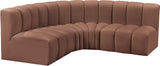 Arc Cognac Vegan Leather Modular Sofa 101Cognac-S4B Meridian Furniture