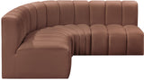 Arc Cognac Vegan Leather Modular Sofa 101Cognac-S4B Meridian Furniture