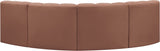 Arc Cognac Vegan Leather Modular Sofa 101Cognac-S4B Meridian Furniture