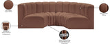 Arc Cognac Vegan Leather Modular Sofa 101Cognac-S4C Meridian Furniture