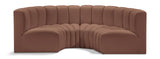 Arc Cognac Vegan Leather Modular Sofa 101Cognac-S4C Meridian Furniture