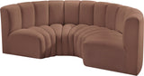 Arc Cognac Vegan Leather Modular Sofa 101Cognac-S4C Meridian Furniture