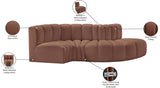 Arc Cognac Vegan Leather Modular Sofa 101Cognac-S4D Meridian Furniture