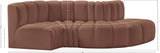 Arc Cognac Vegan Leather Modular Sofa 101Cognac-S4D Meridian Furniture