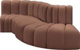 Arc Cognac Vegan Leather Modular Sofa 101Cognac-S4D Meridian Furniture