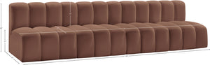 Arc Cognac Vegan Leather Modular Sofa 101Cognac-S4E Meridian Furniture