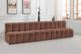 Arc Cognac Vegan Leather Modular Sofa 101Cognac-S4E Meridian Furniture