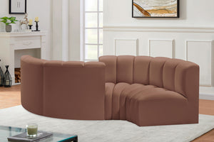 Arc Cognac Vegan Leather Modular Sofa 101Cognac-S4F Meridian Furniture