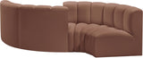 Arc Cognac Vegan Leather Modular Sofa 101Cognac-S4F Meridian Furniture