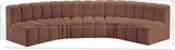 Arc Cognac Vegan Leather Modular Sofa 101Cognac-S5A Meridian Furniture