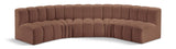 Arc Cognac Vegan Leather Modular Sofa 101Cognac-S5A Meridian Furniture