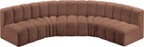 Arc Cognac Vegan Leather Modular Sofa 101Cognac-S5A Meridian Furniture