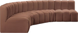 Arc Cognac Vegan Leather Modular Sofa 101Cognac-S5A Meridian Furniture