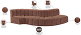 Arc Cognac Vegan Leather Modular Sofa 101Cognac-S5B Meridian Furniture