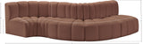 Arc Cognac Vegan Leather Modular Sofa 101Cognac-S5B Meridian Furniture