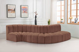 Arc Cognac Vegan Leather Modular Sofa 101Cognac-S5B Meridian Furniture