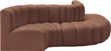 Arc Cognac Vegan Leather Modular Sofa 101Cognac-S5B Meridian Furniture