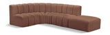 Arc Cognac Vegan Leather Modular Sofa 101Cognac-S5C Meridian Furniture