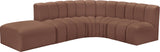 Arc Cognac Vegan Leather Modular Sofa 101Cognac-S5C Meridian Furniture