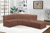 Arc Cognac Vegan Leather Modular Sofa 101Cognac-S5C Meridian Furniture