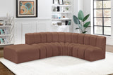 Arc Cognac Vegan Leather Modular Sofa 101Cognac-S5C Meridian Furniture