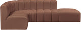 Arc Cognac Vegan Leather Modular Sofa 101Cognac-S5C Meridian Furniture