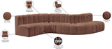 Arc Cognac Vegan Leather Modular Sofa 101Cognac-S6A Meridian Furniture