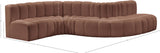 Arc Cognac Vegan Leather Modular Sofa 101Cognac-S6A Meridian Furniture