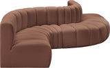 Arc Cognac Vegan Leather Modular Sofa 101Cognac-S6A Meridian Furniture