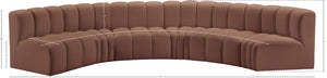 Arc Cognac Vegan Leather Modular Sofa 101Cognac-S6B Meridian Furniture