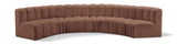 Arc Cognac Vegan Leather Modular Sofa 101Cognac-S6B Meridian Furniture