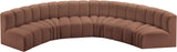 Arc Cognac Vegan Leather Modular Sofa 101Cognac-S6B Meridian Furniture