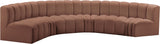 Arc Cognac Vegan Leather Modular Sofa 101Cognac-S6B Meridian Furniture