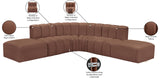 Arc Cognac Vegan Leather Modular Sofa 101Cognac-S6C Meridian Furniture