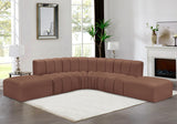 Arc Cognac Vegan Leather Modular Sofa 101Cognac-S6C Meridian Furniture