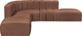 Arc Cognac Vegan Leather Modular Sofa 101Cognac-S6C Meridian Furniture