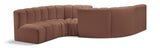 Arc Cognac Vegan Leather Modular Sofa 101Cognac-S6D Meridian Furniture