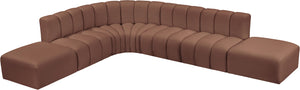Arc Cognac Vegan Leather Modular Sofa 101Cognac-S7A Meridian Furniture