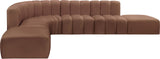 Arc Cognac Vegan Leather Modular Sofa 101Cognac-S7A Meridian Furniture