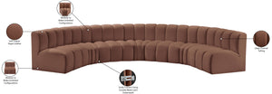 Arc Cognac Vegan Leather Modular Sofa 101Cognac-S7B Meridian Furniture