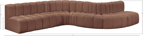 Arc Cognac Vegan Leather Modular Sofa 101Cognac-S7C Meridian Furniture