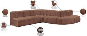 Arc Cognac Vegan Leather Modular Sofa 101Cognac-S7C Meridian Furniture