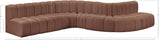 Arc Cognac Vegan Leather Modular Sofa 101Cognac-S7C Meridian Furniture