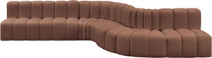 Arc Cognac Vegan Leather Modular Sofa 101Cognac-S7C Meridian Furniture