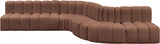 Arc Cognac Vegan Leather Modular Sofa 101Cognac-S7C Meridian Furniture